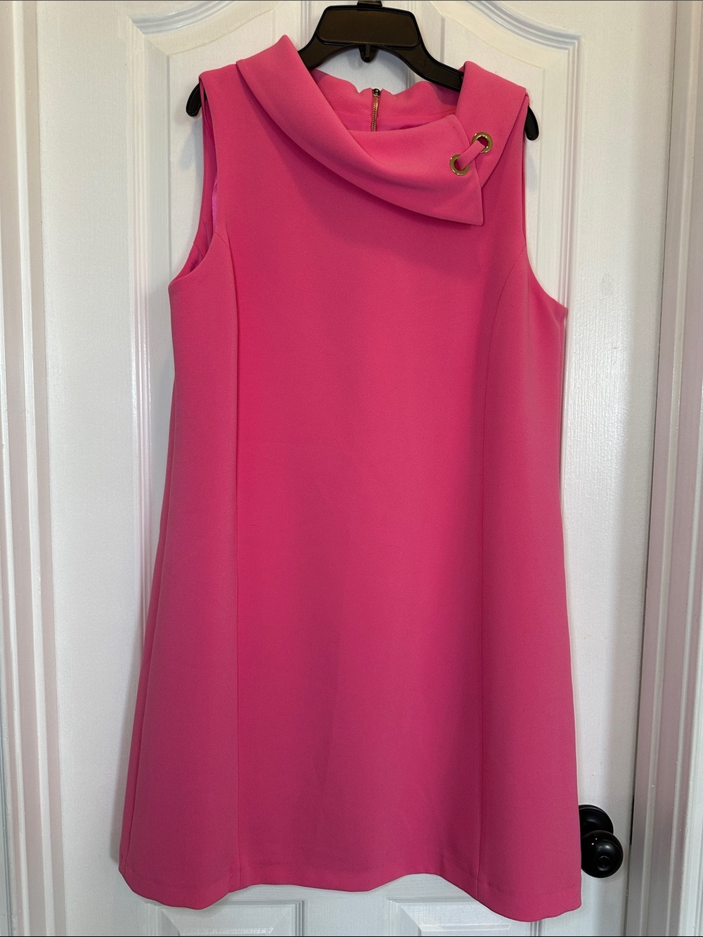 Alex Marie Hot Pink Sleeveless Midi Dress with Cowl Neck- Size 12. New w/o tag